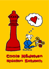 Abbildung Postkarte „Coole Mädchen spielen Schach“