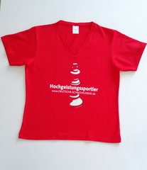 Abbildung T-Shirt „Hochgeistungssportler“, rot, weiblich, Größe L