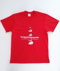 Abbildung T-Shirt „Hochgeistungssportler“, rot, männlich, Größe S